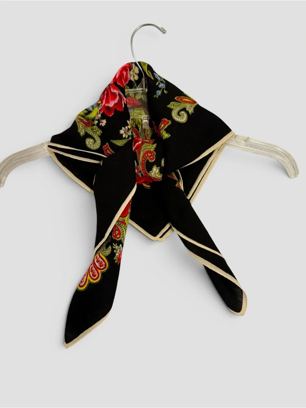 Floral Folk-Style Scarf Estate Sale Scarf